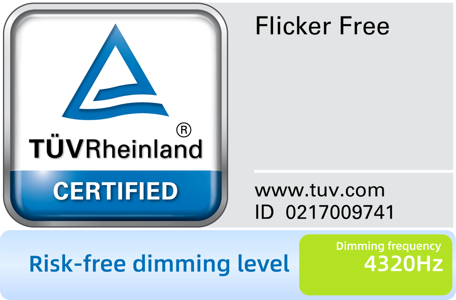 Certificare TÜV Rheinland Flicker Free.