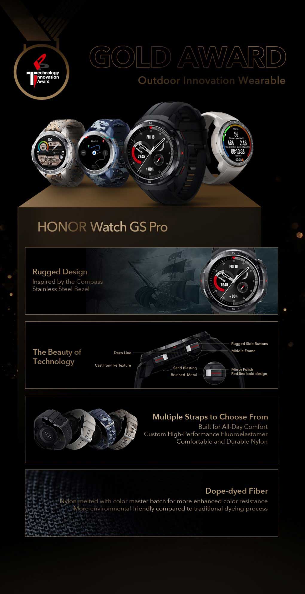 HONOR Watch GS Pro Goes on Sale from 28 September; Camo Blue and Camo Grey Editions Launching from October